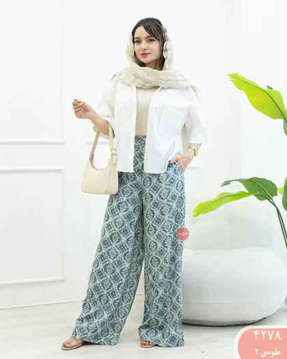 شلوار بگ طرح دار 4278