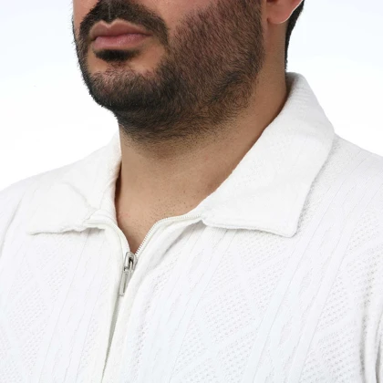 پولوشرت آستین کوتاه نیم زیپ مردانه تن کوک مدل 151453