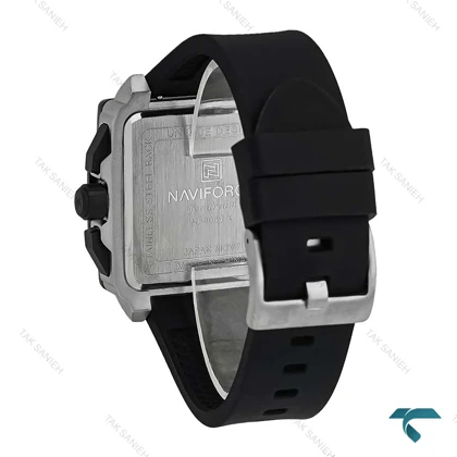 ناوی فورس NF8064 مردانه سه موتوره قاب سیلور زه مشکی NaviForce-7655-G