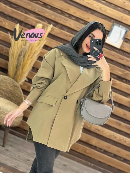 مانتو لینن دودکمه مدل آیریس