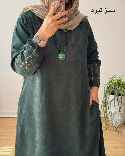 پیراهن مانتویی گندم