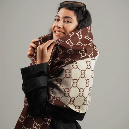شال دو رو طرح گوچی