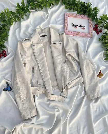 کت چرم پوست ماری استخونی