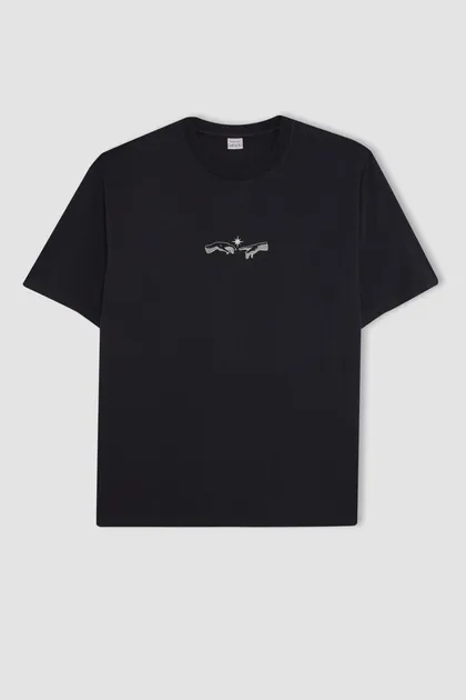 تیشرت آستین کوتاه چاپ شده با یقه C7165x24sm C7165AX24SM