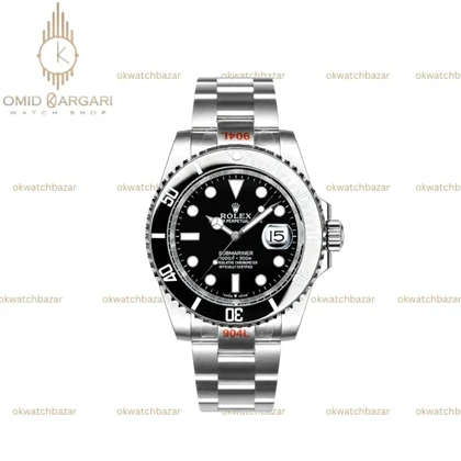 ساعت مچی رولکس سابمارینر سوئیسی سیلور صفحه مشکی Rolex Submariner