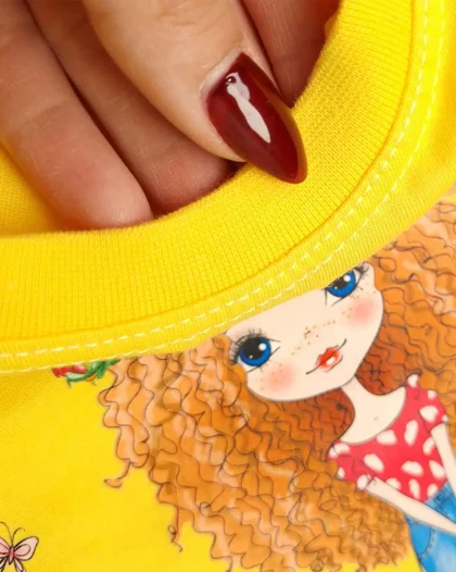 ست راحتی دخترانه نخی دوچرخه سوار سیلکا
