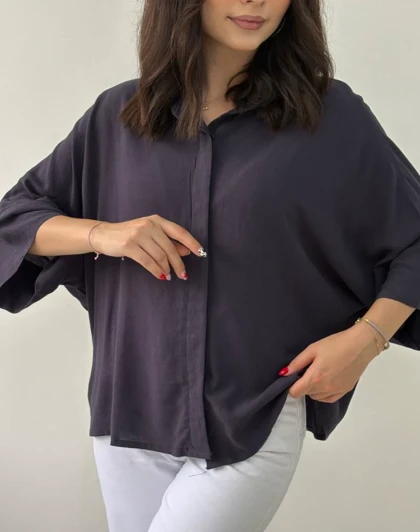 شومیز بیسیک دکمه مخفی