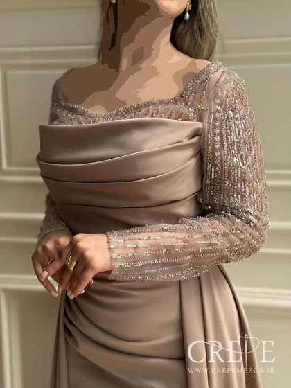 ماکسی یقه دلبری آستین دار یکتا