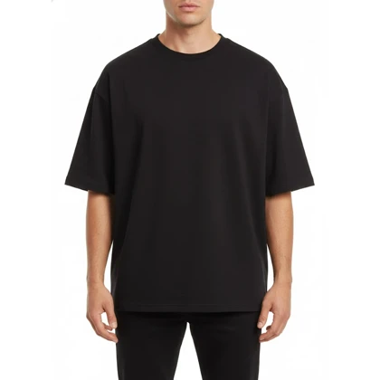 دورس مردانه آستین کوتاه، مشکی پارچه سه نخ تو کرکی استایل گرم مناسب روزمره 5002