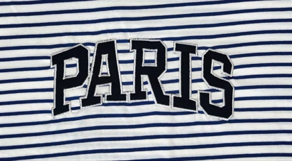 تیشرت باکسی راه راه پنبه زنانه گلدوزی PARIS