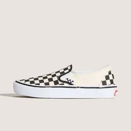 ونس اسلیپ آن چکربورد مشکی سفید / Vans Skate Slip-On Black White