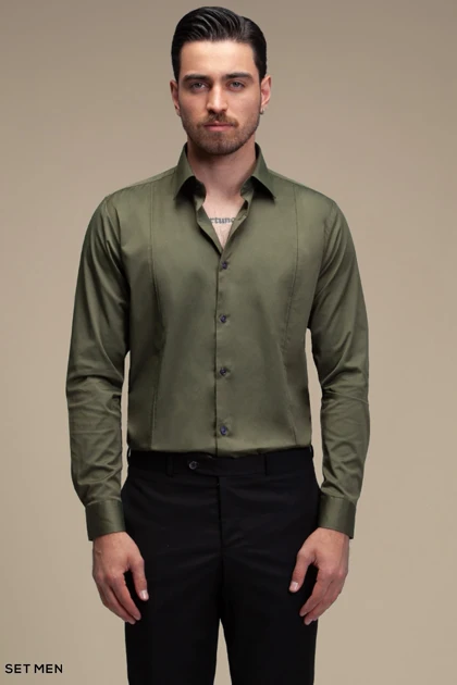 پیراهن مردانه ساده آستین بلند ست من