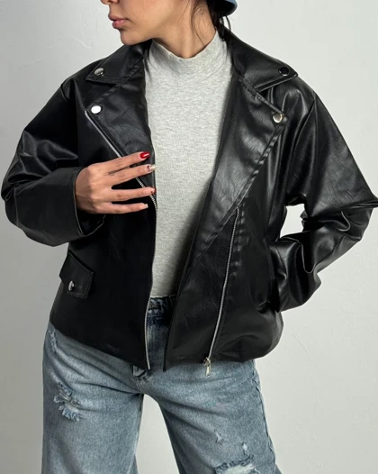 کت چرم جیب نما کد  100150