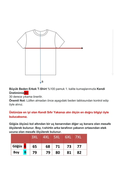 تیشرت سایز بزرگ مردانه اورجینال ژنل genel-markalar