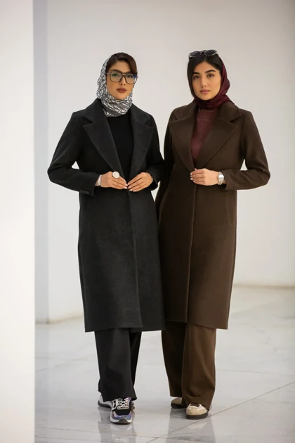 پالتو فوتر بلند تک دکمه