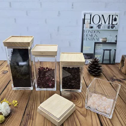 بانکه مربع اکرلیک درب بامبو شنگیا