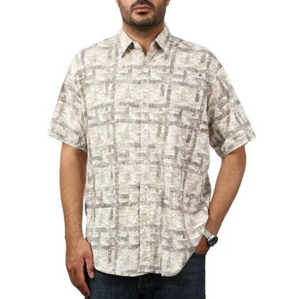 پیراهن آستین کوتاه طرح دار مردانه برند مد مدل 14212113