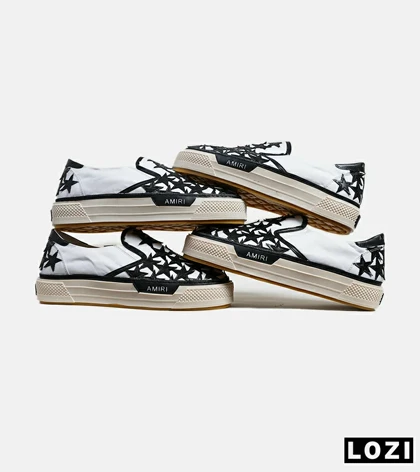 کفش اسنیکرزسفید مشکی Amiri Stars مدل 5998