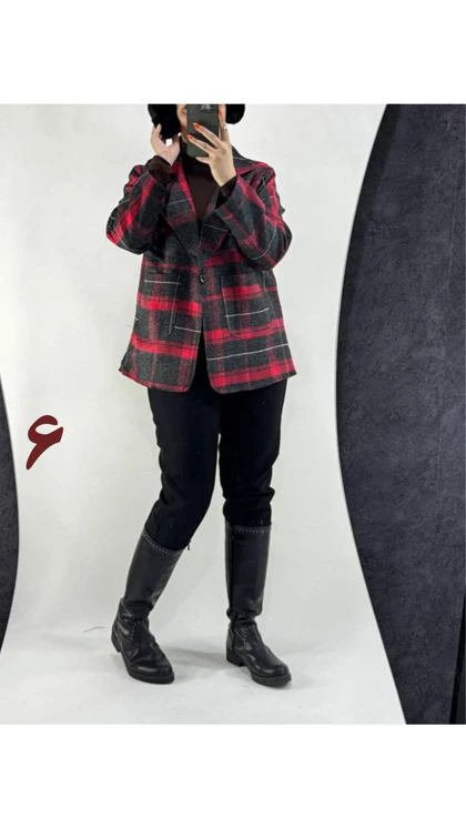 کت دو جیب چهارخونه زنانه 44174