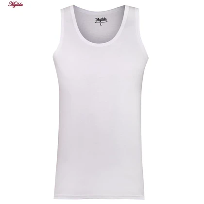 زیرپوش رکابی مردانه ماییلدا مدل پنبه‌ای سفید کد 4712-2 بسته 2 عددی