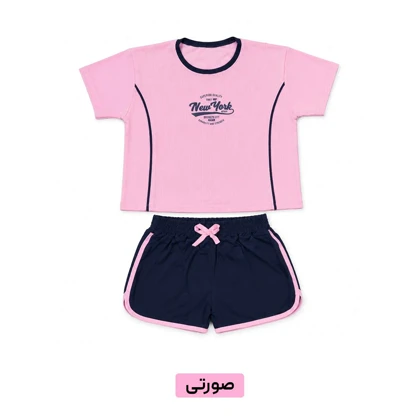 ست تیشرت شورتک مدل New York فری سایز کد 295450