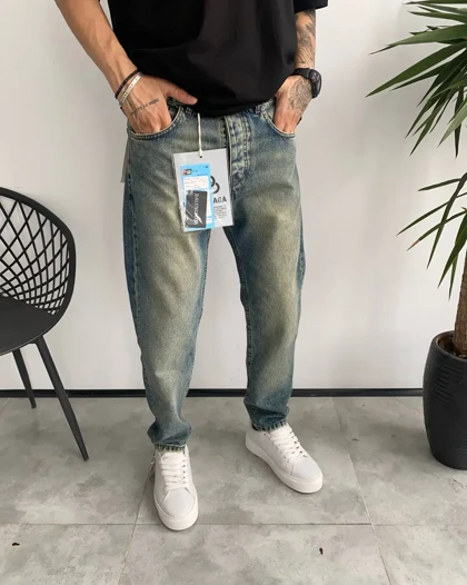 شلوار مام فیت ابی کثیفشور ساده BALENCIAGA