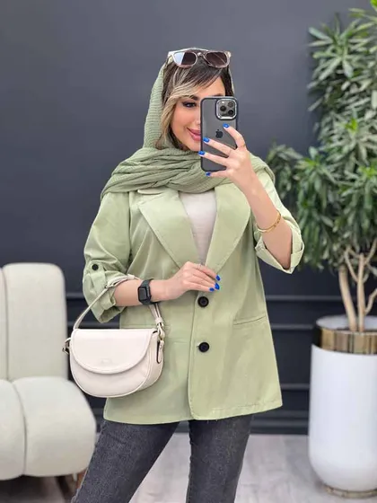 مانتو دو دکمه ثمین