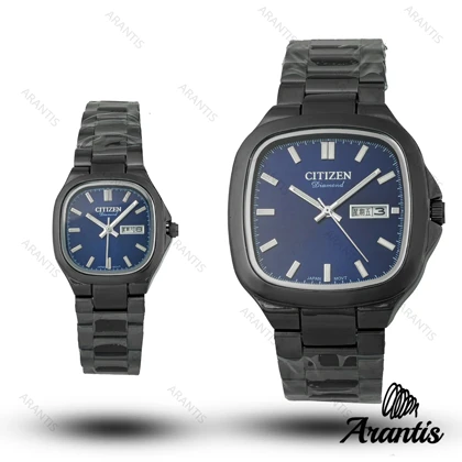 ساعت ست سیتیزن diamond مشکی صفحه سورمه ای مربعی s-10220