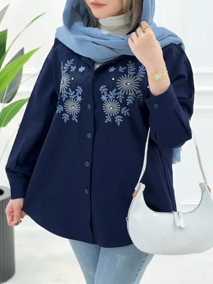 مانتو کتان گلدوزی سلین