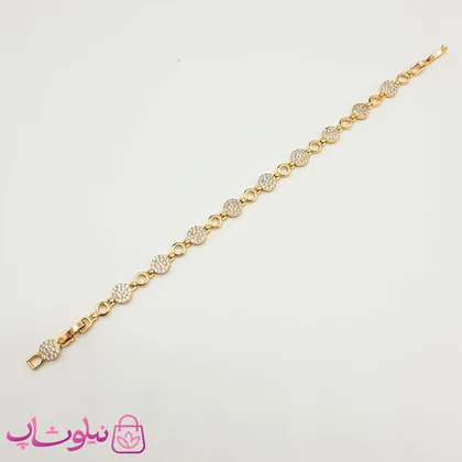 دستبند دخترانه ژوپینگ با حلقه های دایره نگین‌دار