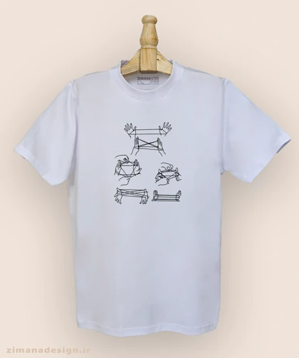 تیشرت مردانه و زنانه نوستالژی طرح بازی با نخ