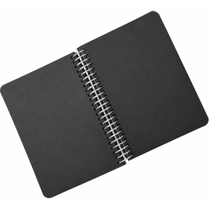 دفترچه یادداشت سیمی کاغذ مشکی سایز 120x160x15 میلی متر 100 برگ
