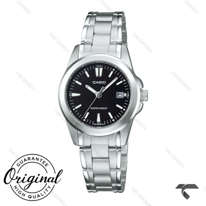 ساعت کاسیو زنانه LTP-1215A-1A2 سیلور صفحه مشکی Casio-10274-L