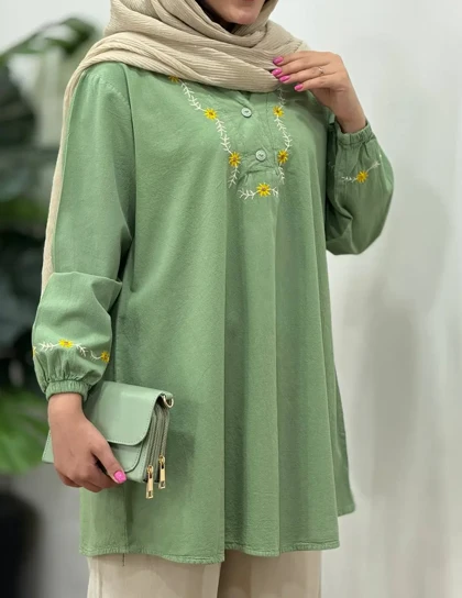 مانتو لینن گلدوزی سرنا