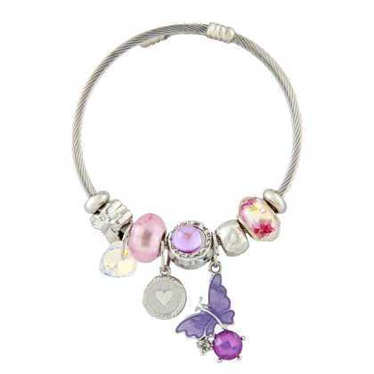 دستبند پاندورا دخترانه پروانه ای