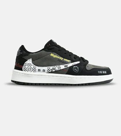 کفش کتانی مردانه و زنانه مشکی طوسی سفید NIKE travis scott