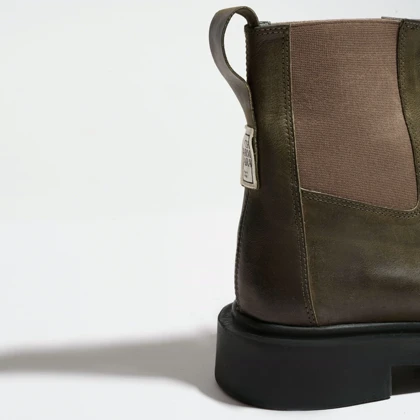 نیم بوت چرم مردانه سبز مدل rafael