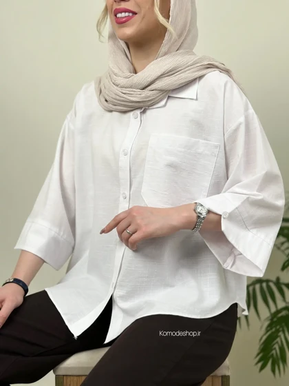 شومیز باکسی لینن زنانه نیکا