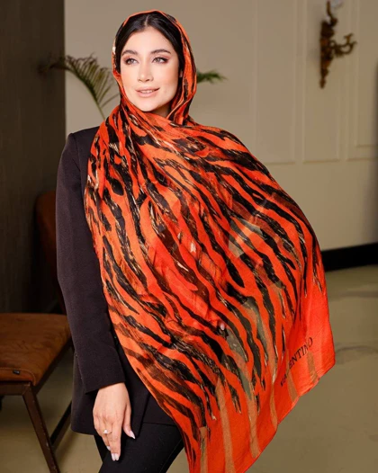 شال ابریشم میله ای زبرا 20271