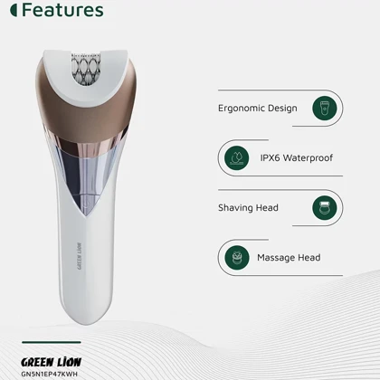اپیلاتور گرین لاین Green Lion اصل مدل GL-TM47 شارژی 5 کاره