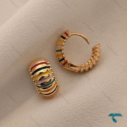 گوشواره طلایی رنگی Ghoshvareh-8564-L