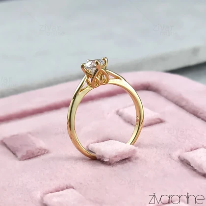 انگشتر زنانه تک نگین ژوپینگ 30117