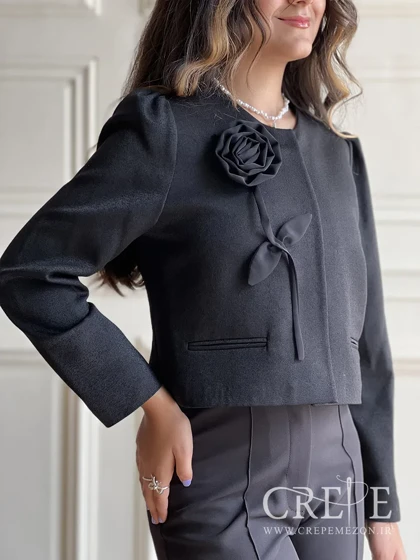 کت کراپ کتان لمه گل رز