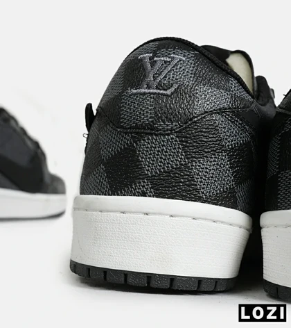 کفش کتانی مردانه و زنانه طوسی مشکی NIKE jordan 1 x LOUIS VUITTON مدل 6931