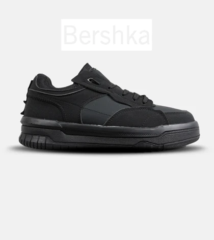 کفش کتانی مردانه و زنانه مشکی BERSHKA مدل 6407