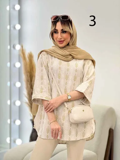 مانتو لینن نچرال آستین دوبل