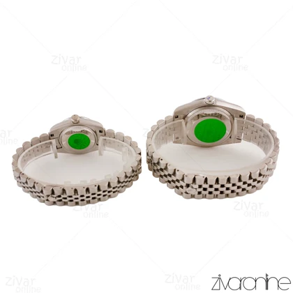 ست ساعت رولکس دیت جاست تمام سیلور صفحه نگین‌دار 104953