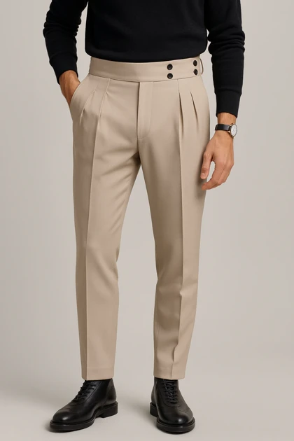 شلوار مام فیت کمر ایتالیایی پارچه کرپ ترک