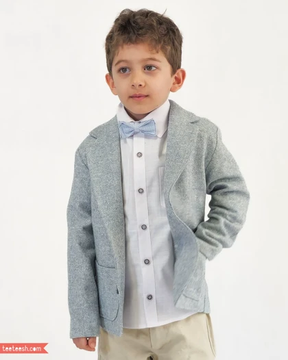 کت پشمی آبی