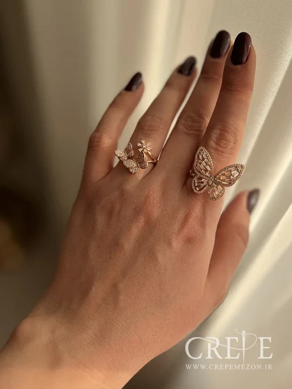 انگشتر پروانه نگینی ژوپینگ
